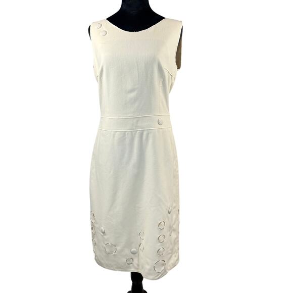 Akris Punto Cream Wool/Angora/Viscose Sleeveless Sheath Dress US  8 / F40 / D38 - Picture 1 of 9